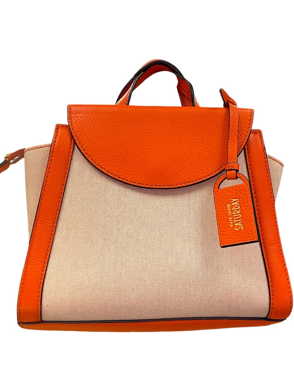 Kate Spade Saturday Canvas & Leather Satchel Orange